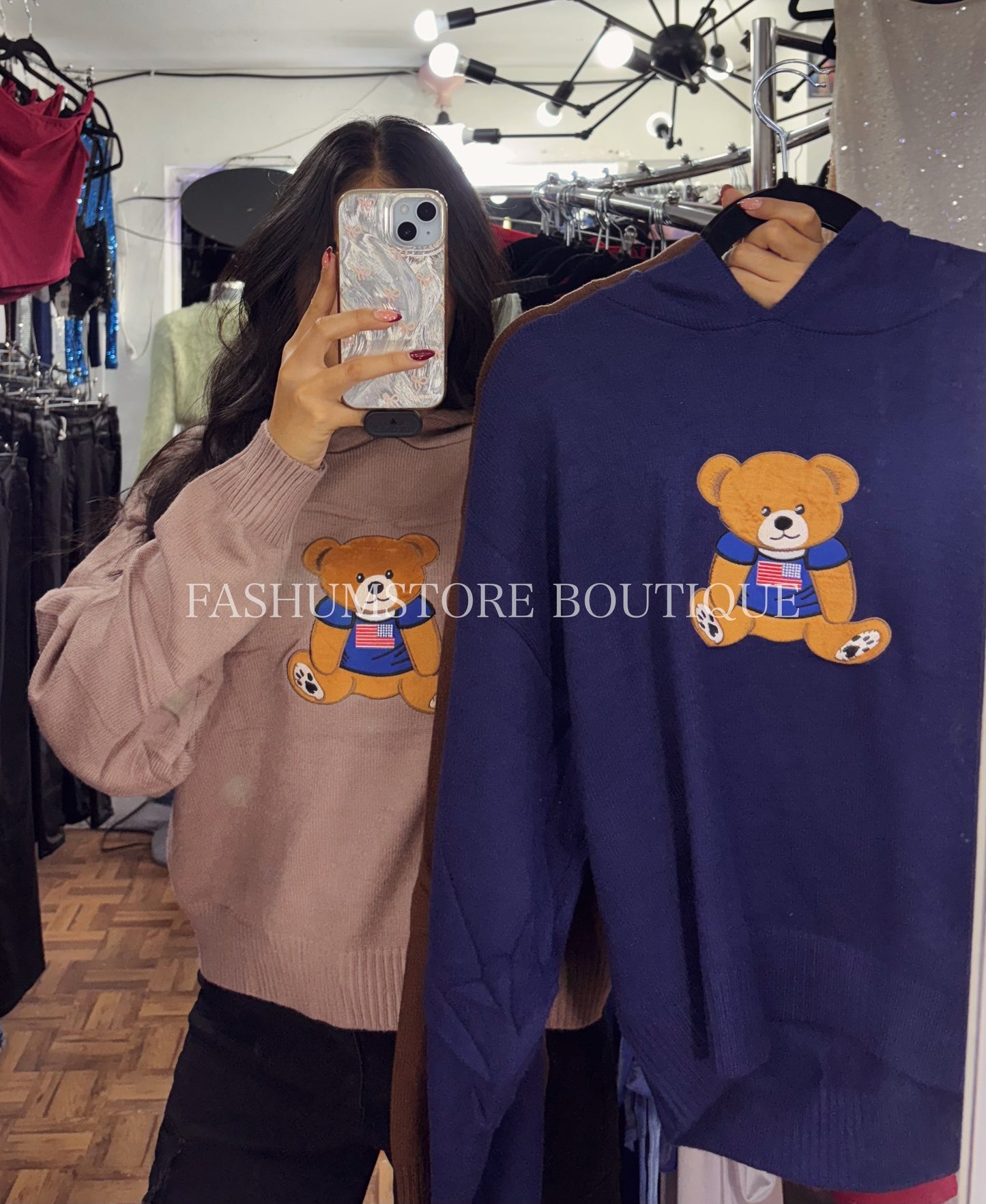 Suéter con estampado de oso 🐻