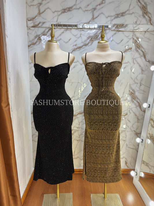 Vestido brilloso largo S/M