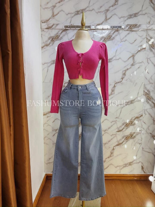 Blusa moños manga larga