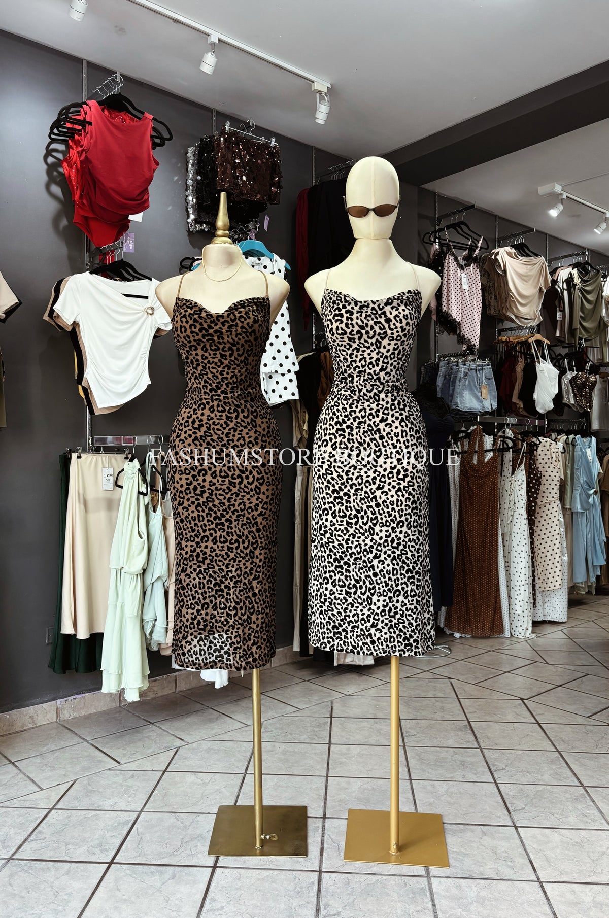 Vestido largo animal print