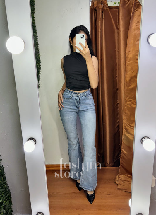 Pantalón flare azul