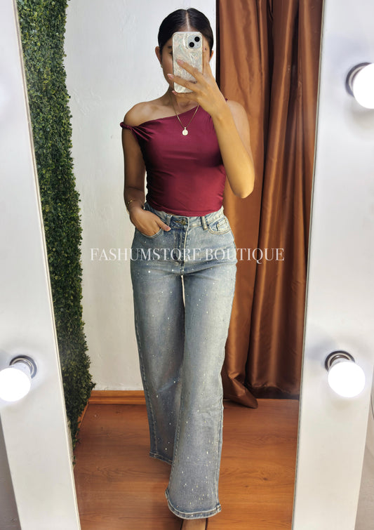 Pantalón Wide Leg brilloso