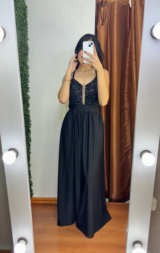 Vestido largo con lentejuelas
