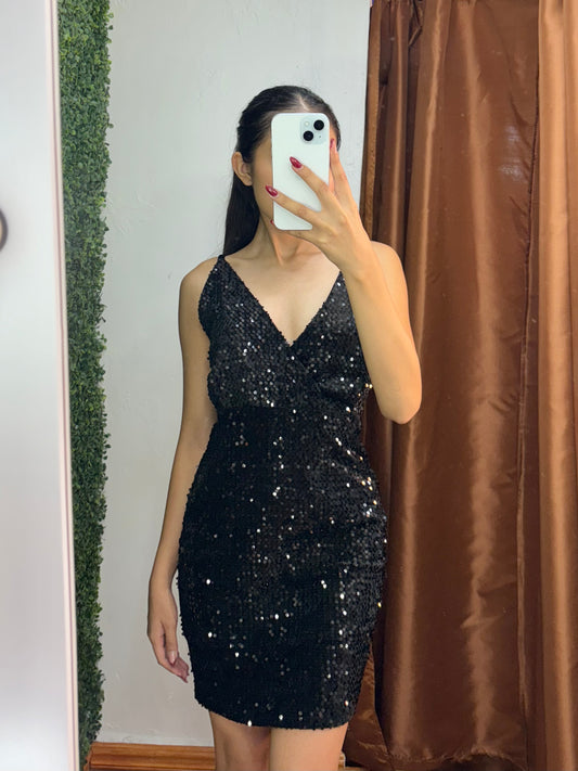 Vestido lentejuelas negro