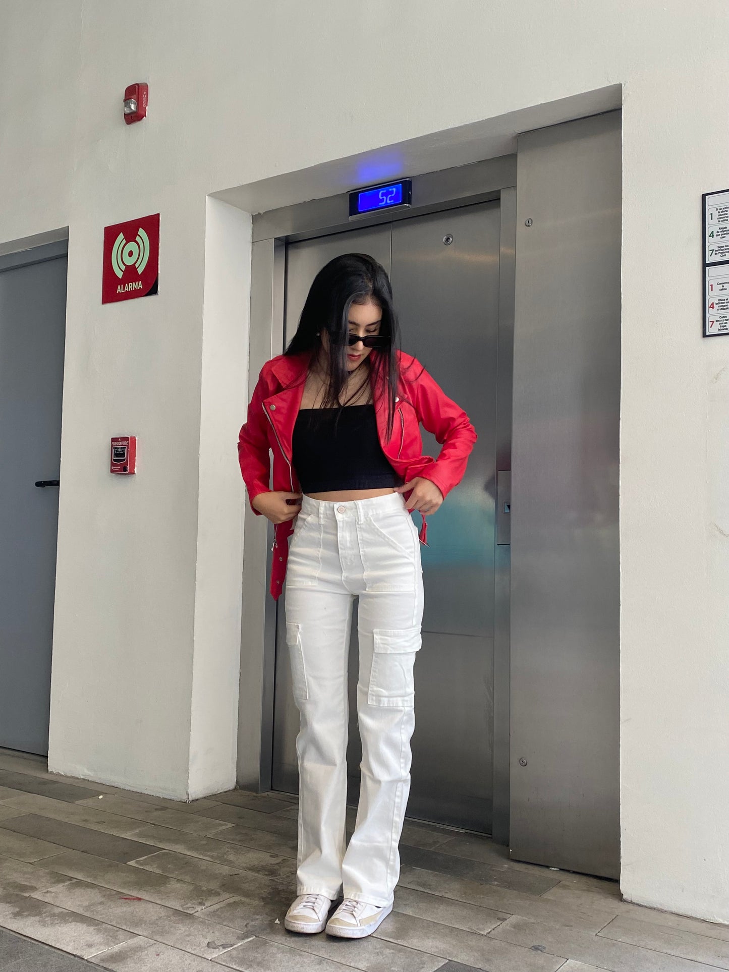 Pantalón cargo blanco