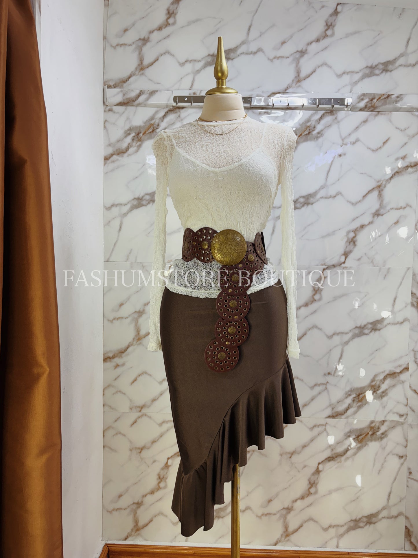 Blusa manga larga de encaje