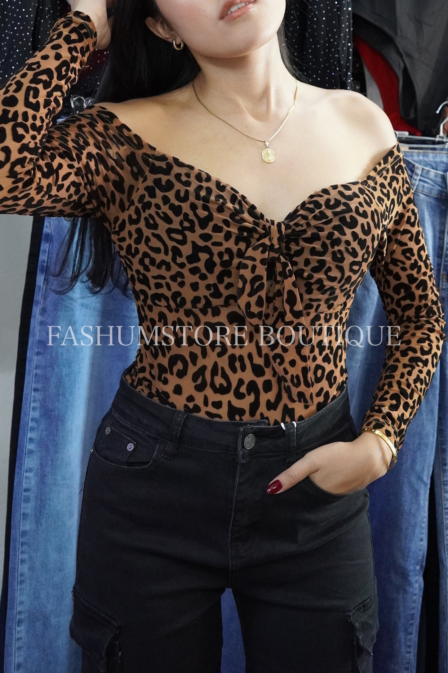 Body animal print con copas