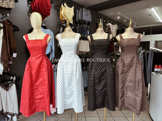 Vestido largo polka dots ajustable