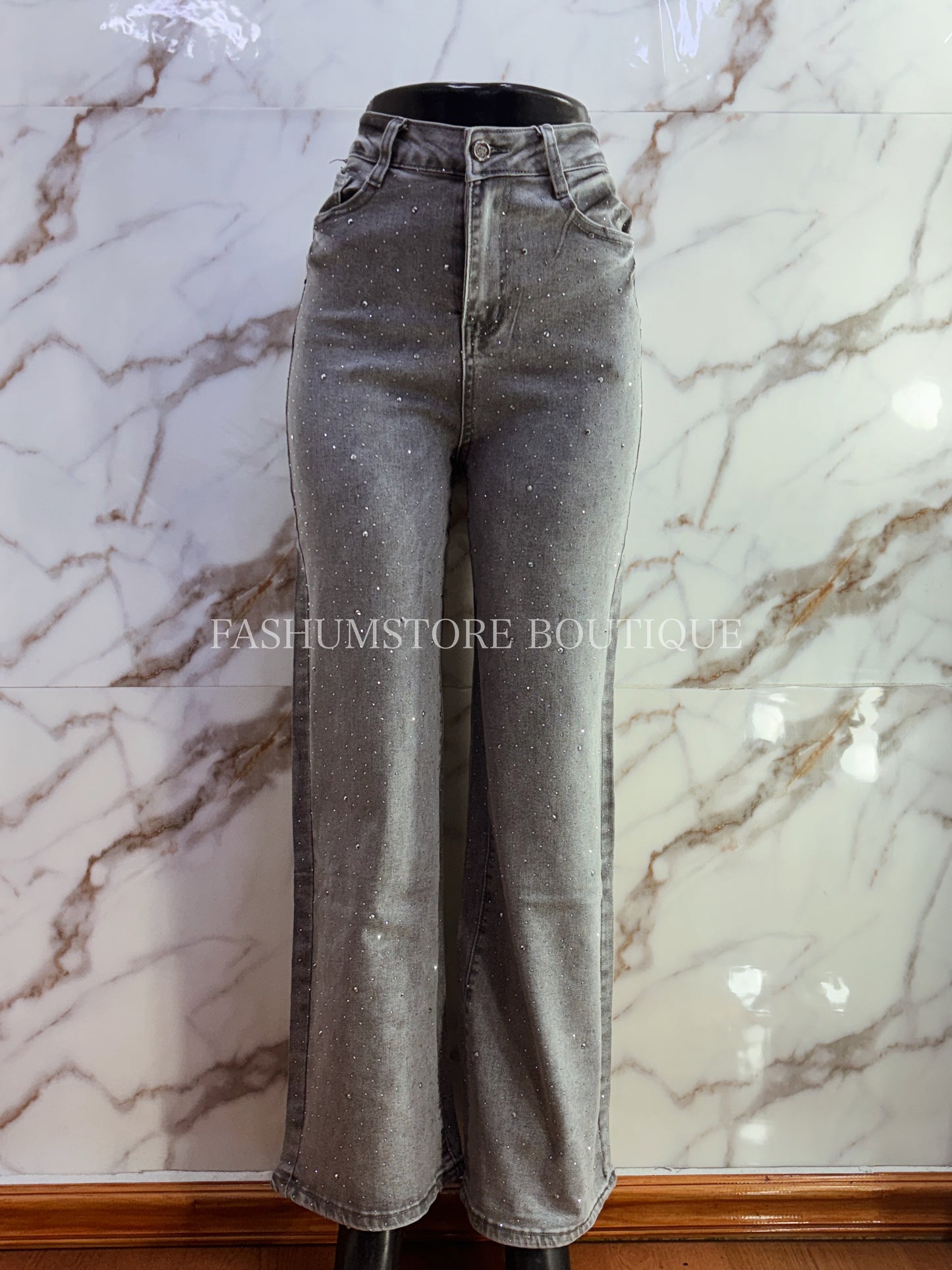 Pantalón brilloso gris #H750